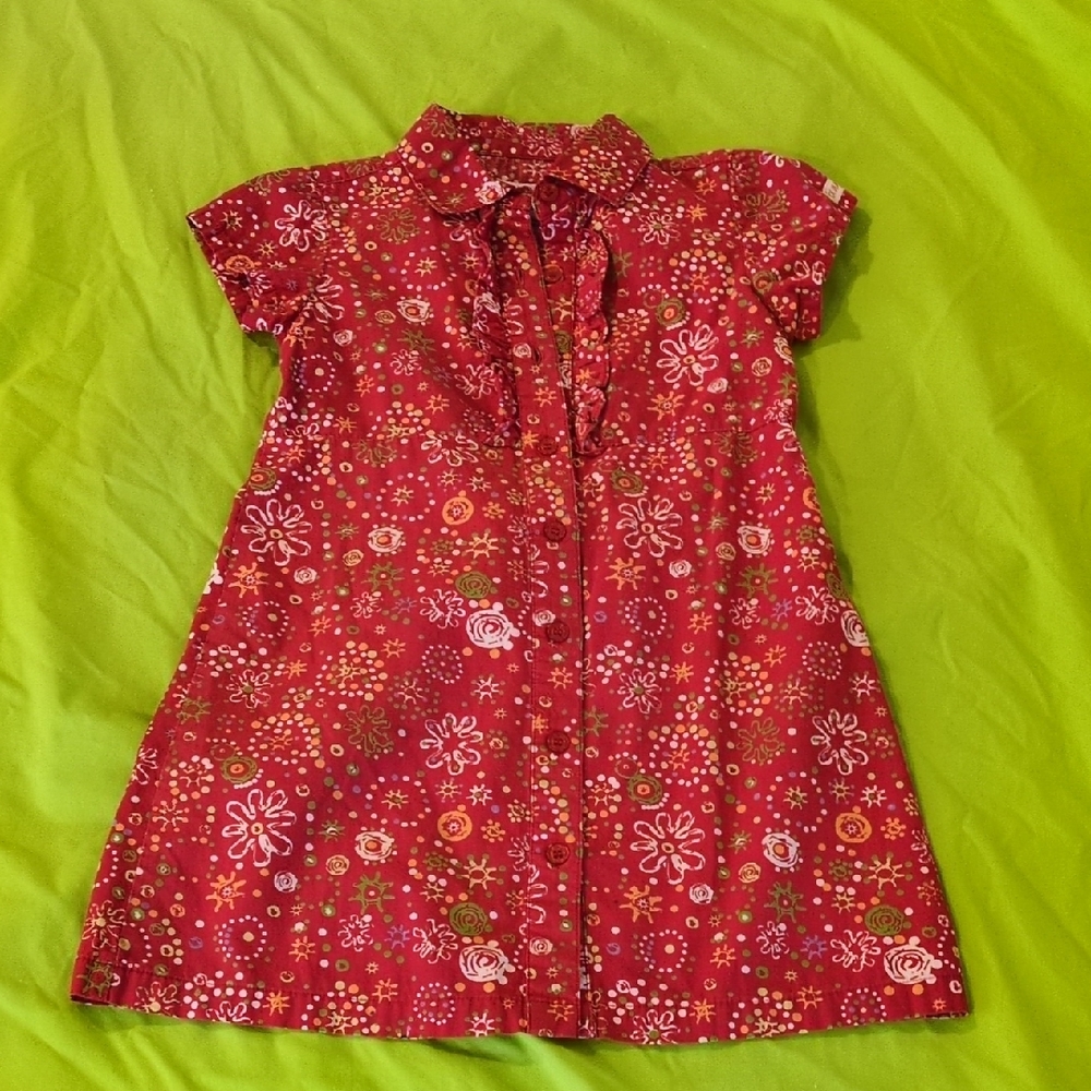 Calvin Klein Jeans Red Floral Girls M Dress